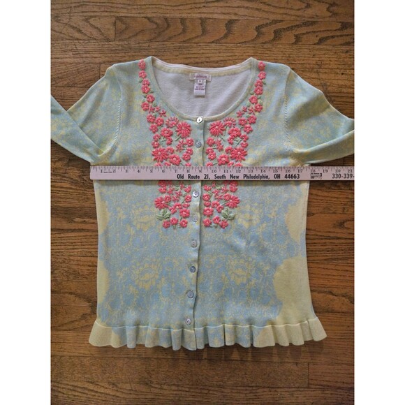 Sundance Embroidered Floral Button Up Cotton Cardigan Sweater Size Small - Picture 7 of 7
